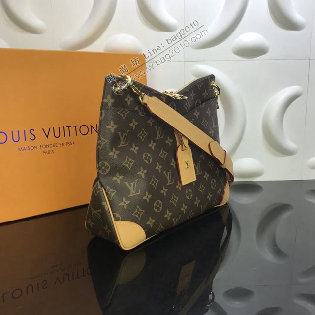 路易威登LV女包 M45355 路易威登2020秋冬新款 Odeon中號手袋 lv老花黃皮女士肩背包  ydh3774